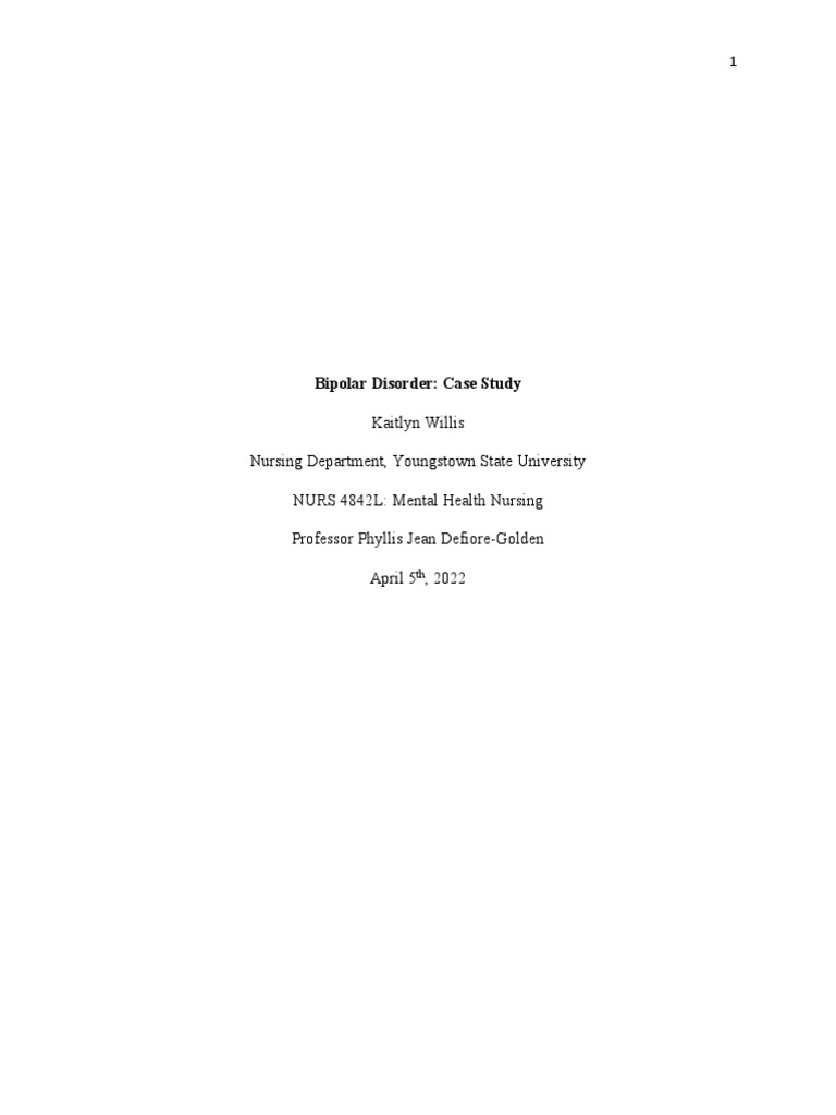 Bipolar Disorder: Case Study | PDF | Mania | Bipolar Disorder