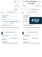 Thesis Statement Bookmark