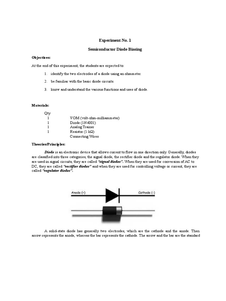 1mechanical Experiment Semiconductor Diode Biasing Practical Download