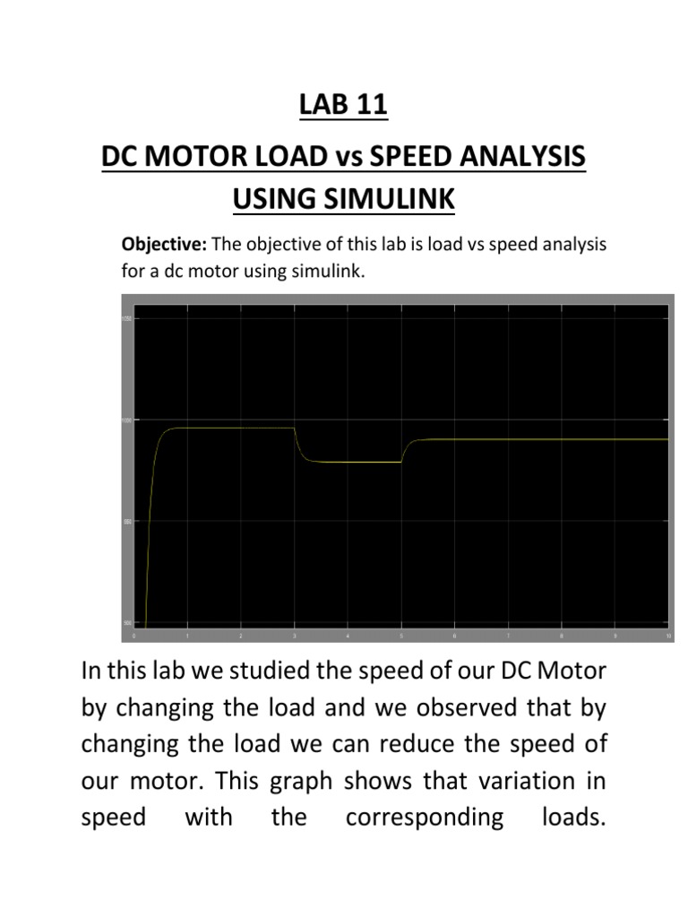 LAB 11 DC Motor Load Vs Speed Analysis Using Simulink | PDF ...