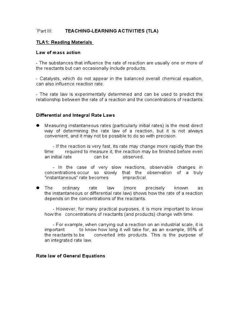 Module 2 of Materials Reading Materials PDF Reaction Rate