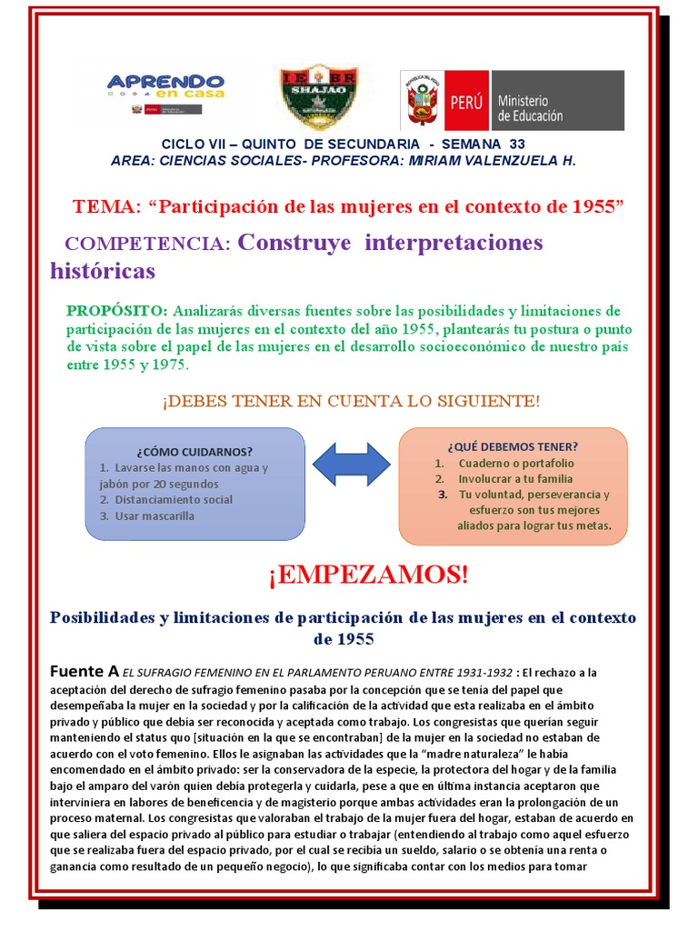 5 CCSS - 14 Nov | PDF | Sufragio de las mujeres | Mujer