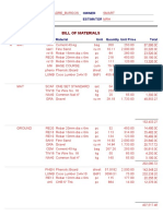 Bill of Materials: Location Owner Estimator Project