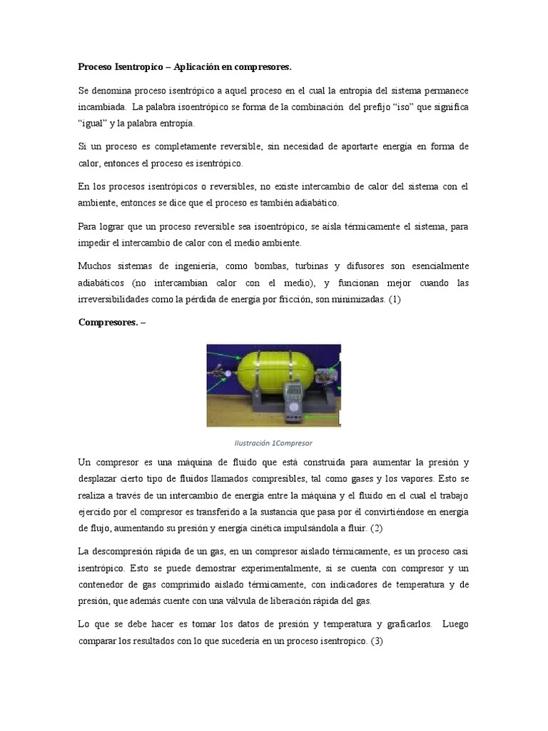 Proceso Isentropico PDF Gases Presión