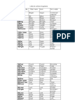 Lista de Verbos Irregulares