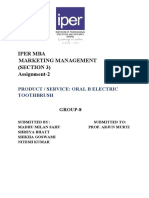 Iper Mba Marketing Management (Section 3) Assignment-2: Product / Service: Oral B Electric Toothbrush