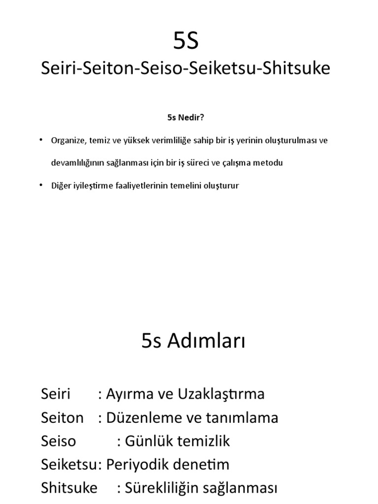 Seiri Seiton Seiso Seiketsu Shitsuke | PDF