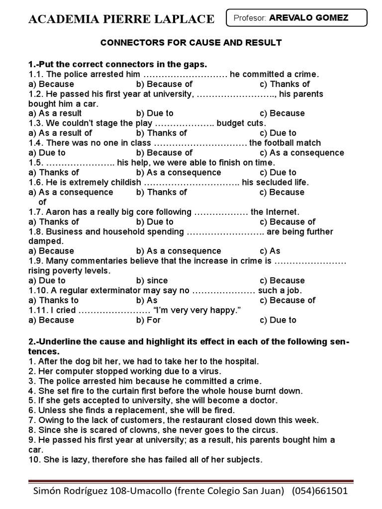 Connectors Cause and Effect Academia Laplace PDF