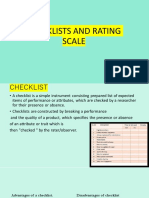 Checklists and Rating Scale