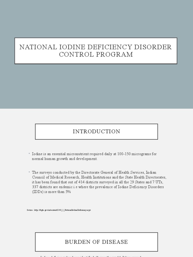 Analysis of India's National Iodine Deficiency Disorder Control ...