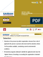 Iv Vii: Unit No 2 HRM - Talent Acquisition 2.4 Selection