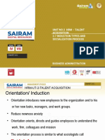 Iv Vii: Unit No 2 HRM - Talent Acquisition 2.7 Induction Types and Socialization Process