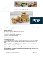 Wooden Toy Road Grader Plans: List of Materials
