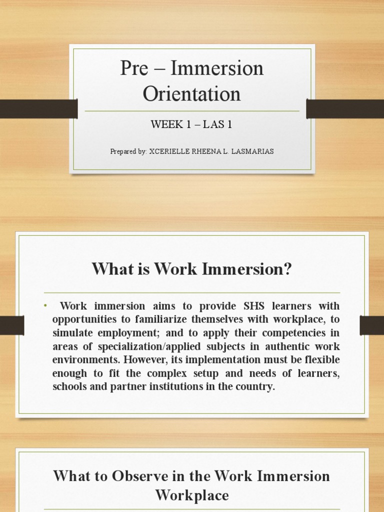 Pre-Immersion Orientation Guidelines | PDF | Résumé | Security Clearance