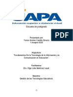 Fundamentos de La Tecnología de La Información y La Comunicación en Educación