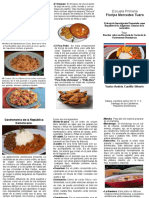 Brochur Sobre Un Recetario de Cocina de La Gastronomía Dominicana