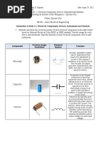 Simulab Activity 1.1. Electrical Components, Devices, Instruments and Symbols