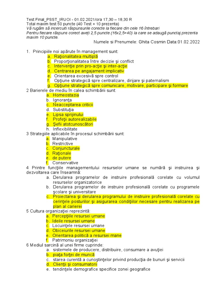 Test PSST Master | PDF