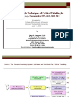 Applying Multiple Techniques of Critical Thinking in Teaching Of, E.g., Economics 507, 461, 360, 361