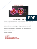 Symptoms of COVID-19: Coronavirus