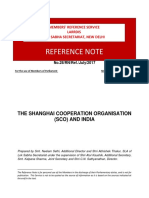 Reference Note: The Shanghai Cooperation Organisation (Sco) and India