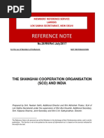 Reference Note: The Shanghai Cooperation Organisation (Sco) and India
