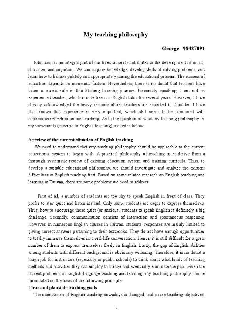 What is teaching philosophy and why is it important picture