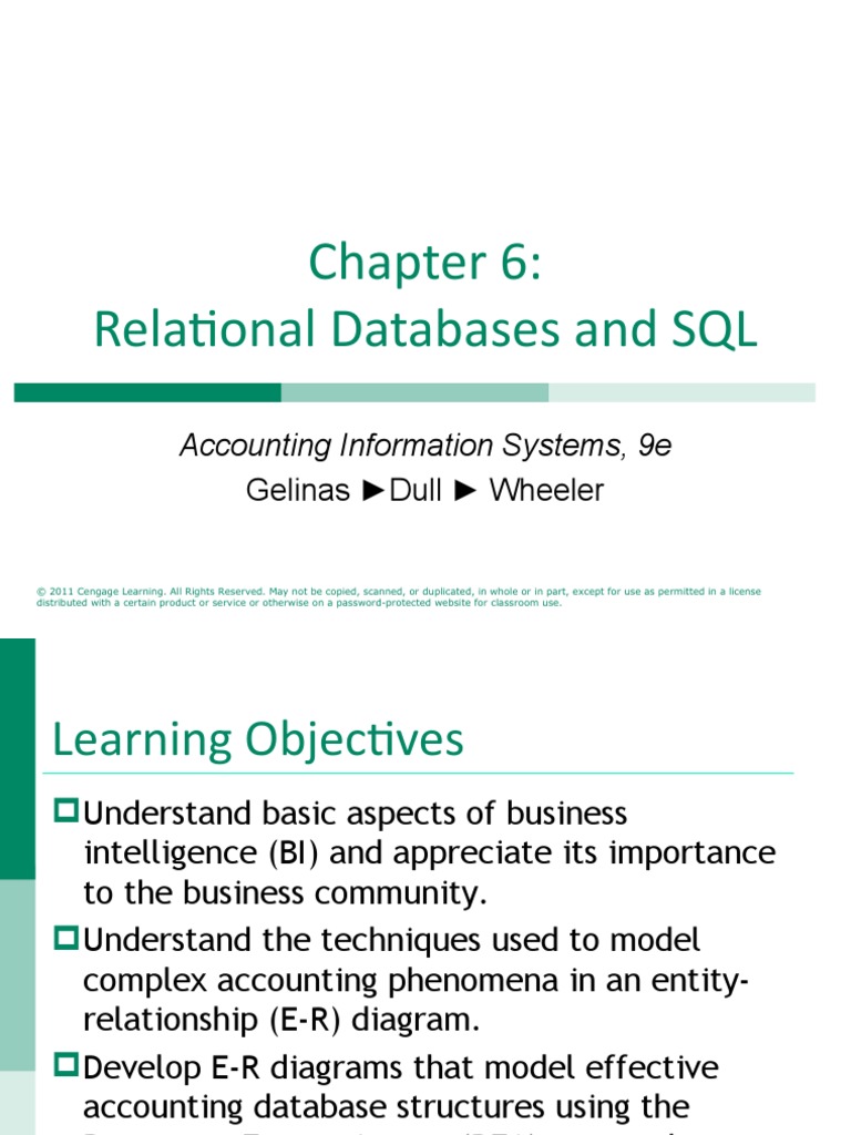 Relational Databases and SQL: Accounting Information Systems, 9e | PDF ...