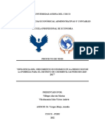 Crecimiento económico y pobreza en Chumbivilcas 2015-2017