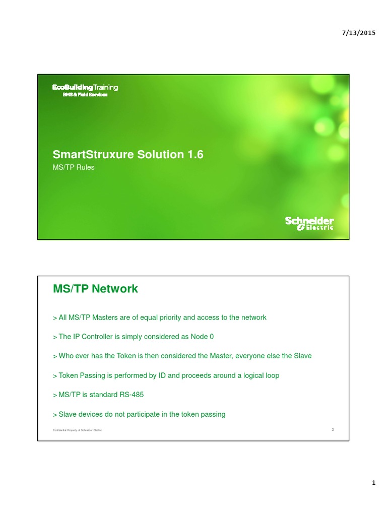 Smartstruxure Solution 1.6: MS/TP Network | PDF | Network Protocols ...