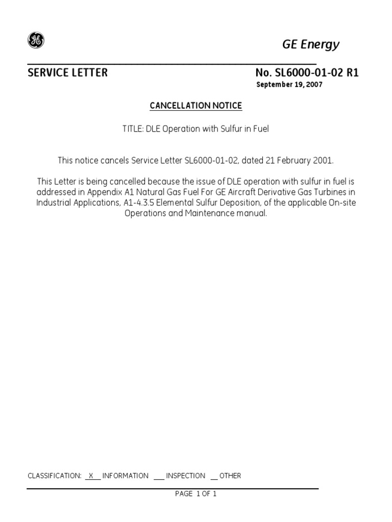 Service Letter No. SL6000-01-02 R1 | PDF
