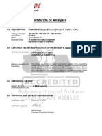 Certificate of Analysis: 1.0 Description: CONOSTAN Single Element Standard, 0.001% Sulfur