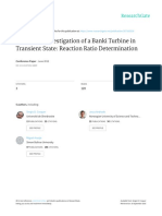 Numerical Investigation of A Banki Turbine in Transient State: Reaction Ratio Determination