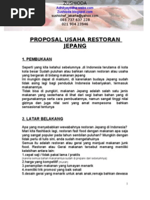 Contoh Proposal Pengajuan Usaha Makanan Di Mall Lakaran