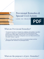 Provisional Remedies & Special Civil Actions