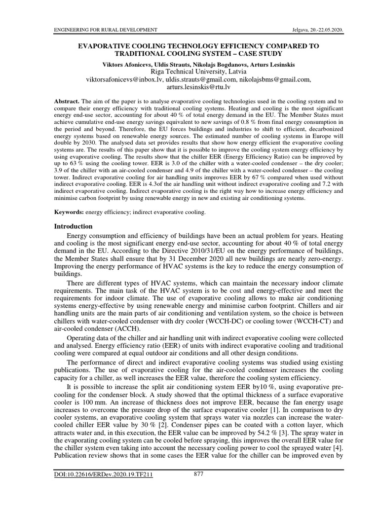 Evaporative Cooling Technology Efficiency Compared To Traditional