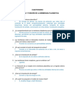 Cuestionario 1. Estructura y Función de La Membrana Plasmática