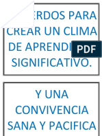 Acuerdos para Crear Un Clima de Aprendizaje Significativo