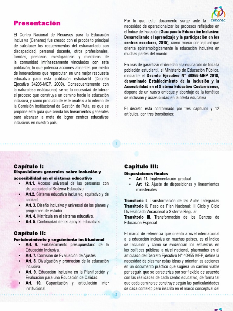 Guía para la Educación Inclusiva | PDF | Aprendizaje | Plan de estudios
