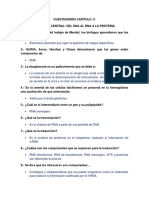 Cuestionario 11. El Dogma Central Del Dna Al Arn A La Proteína