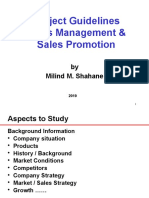 Project Guidelines Sales Management & Sales Promotion: by Milind M. Shahane