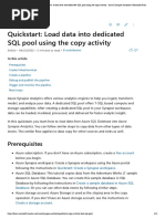 Quickstart - To Load Data Into Dedicated SQL Pool Using The Copy Activity - Azure Synapse Analytics - Microsoft Docs