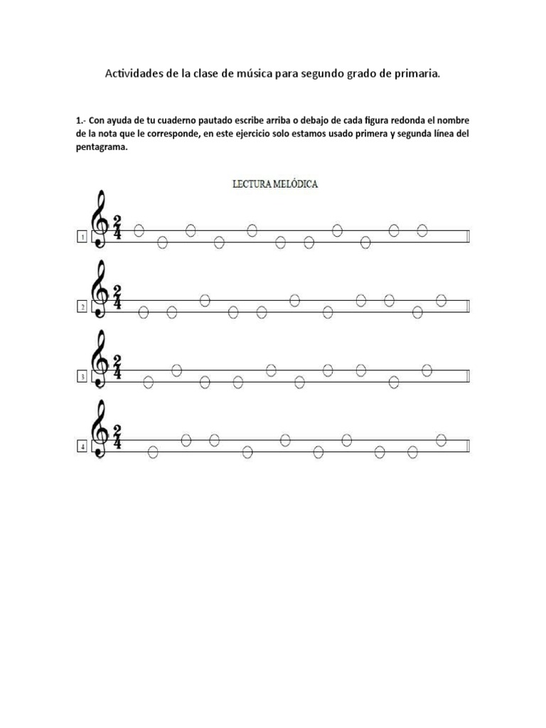 Aprendiendo las notas musicales básicas un plan de lecciones para el reconocimiento de notas en
