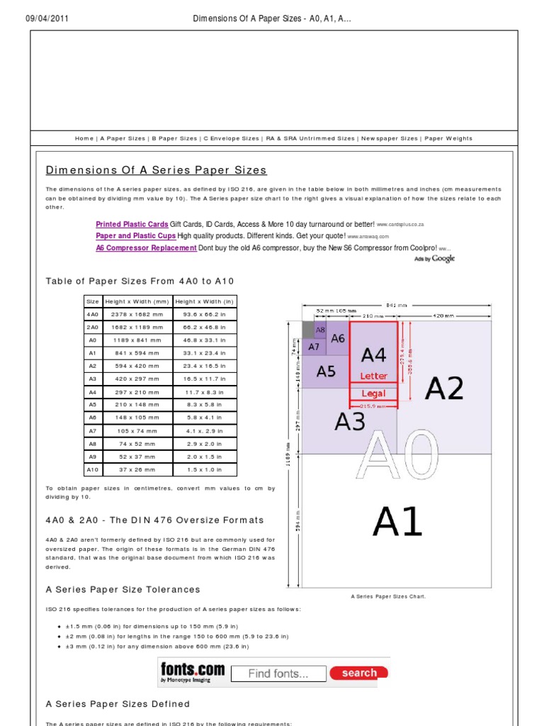 Paper Size a0A1 Stationery Printing