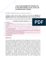 A DIFERENÇA NA CONTAGEM DO PRAZO DO NOVO CÓDIGO DE PROCESSO CIVIL E DA LEI DOS JUIZADOS ESPECIAIS CÍVEIS