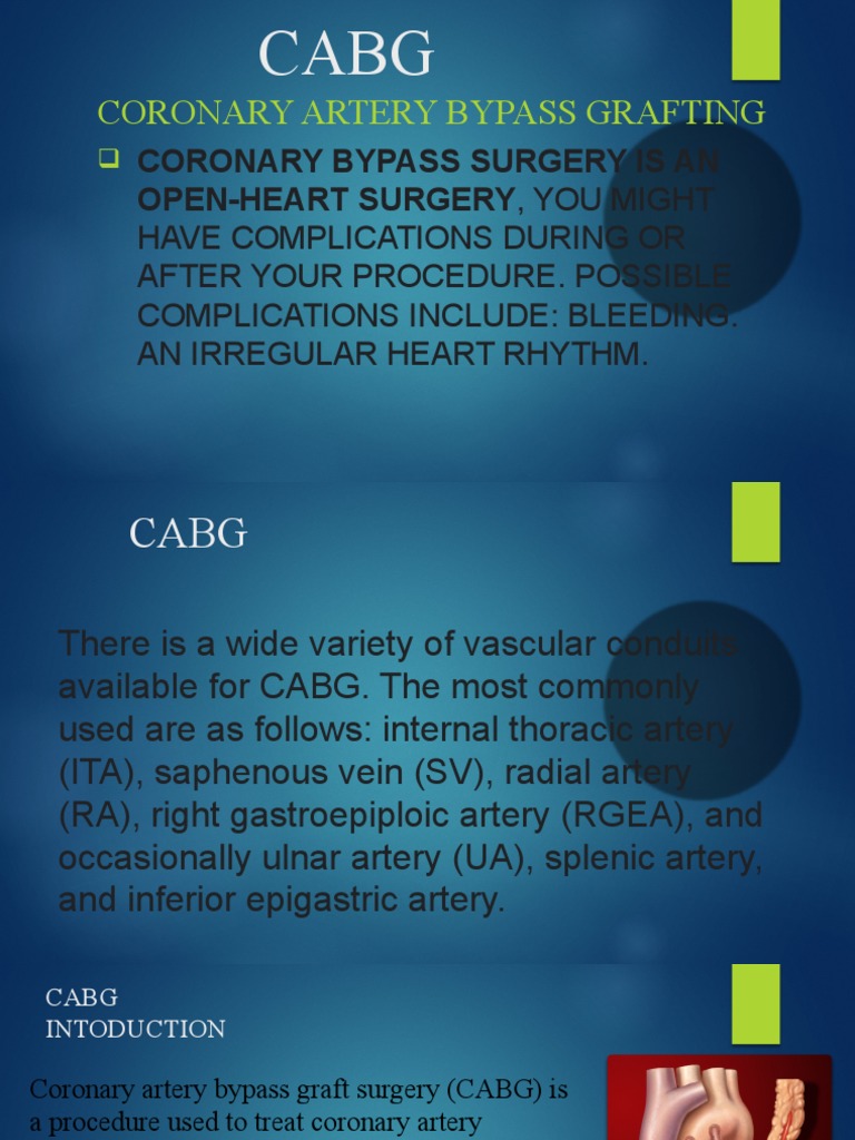 Overview of Coronary Artery Bypass Grafting | PDF | Coronary Artery ...