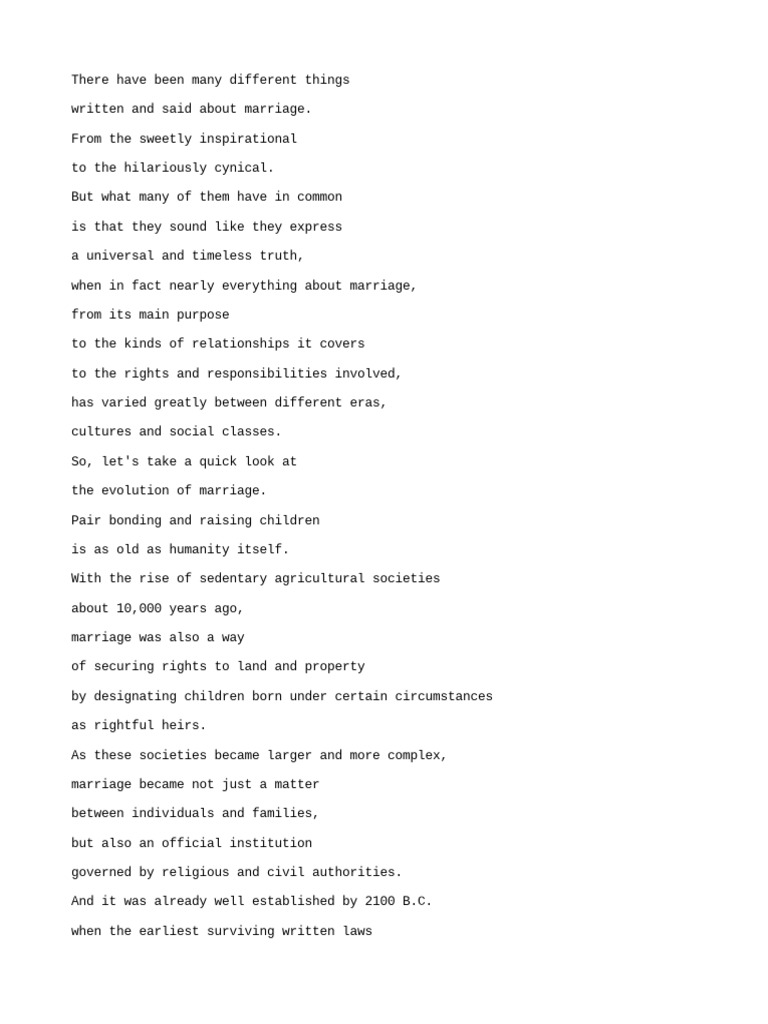 The History Of Marriage Alex Gendler Pdf Marriage Family