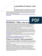 Online Value Proposition (Customer Value Proposition)