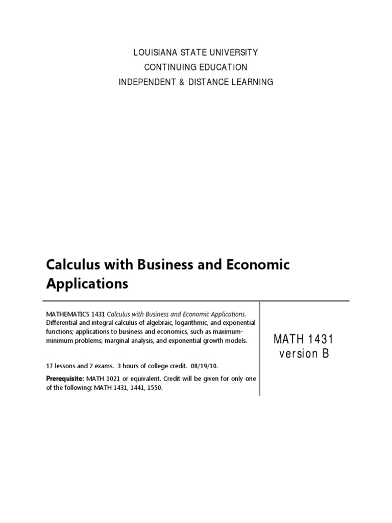 Math 1431 B | PDF