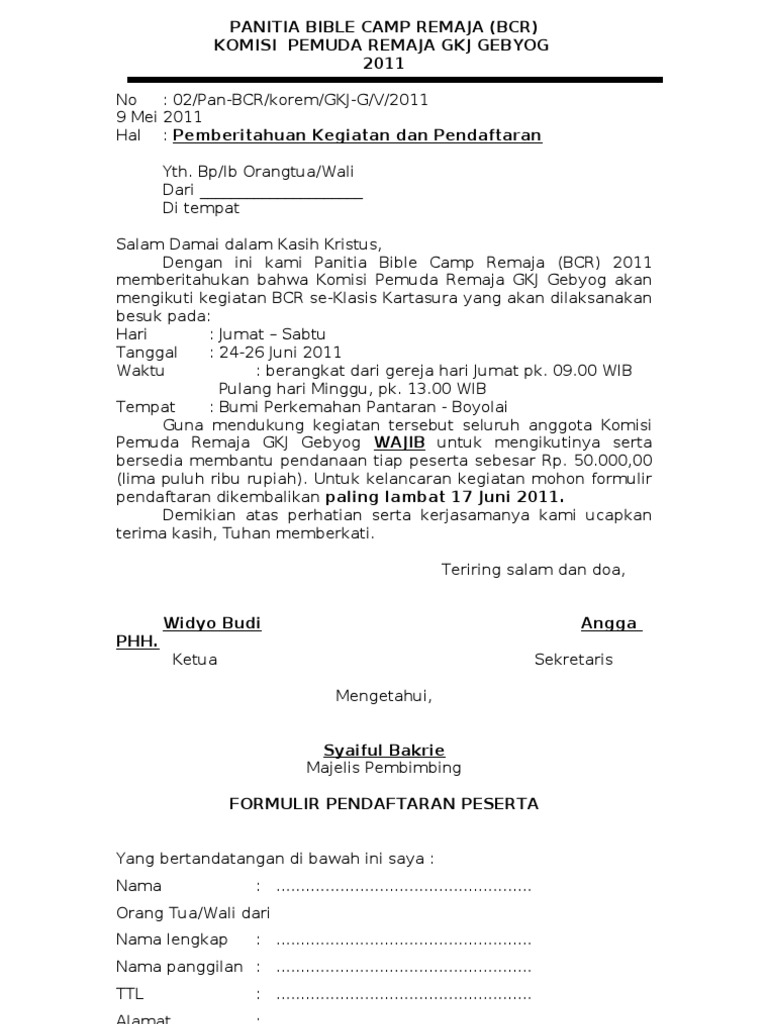 10 Contoh Surat Pemberitahuan Untuk Orangtua Murid Surat Pendidikan